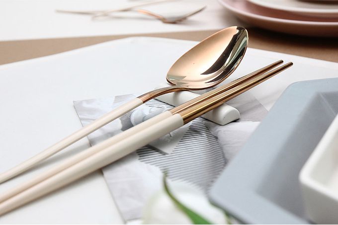 韓國 SSUEIM - Mariebel系列莫蘭迪不鏽鋼餐具2件組