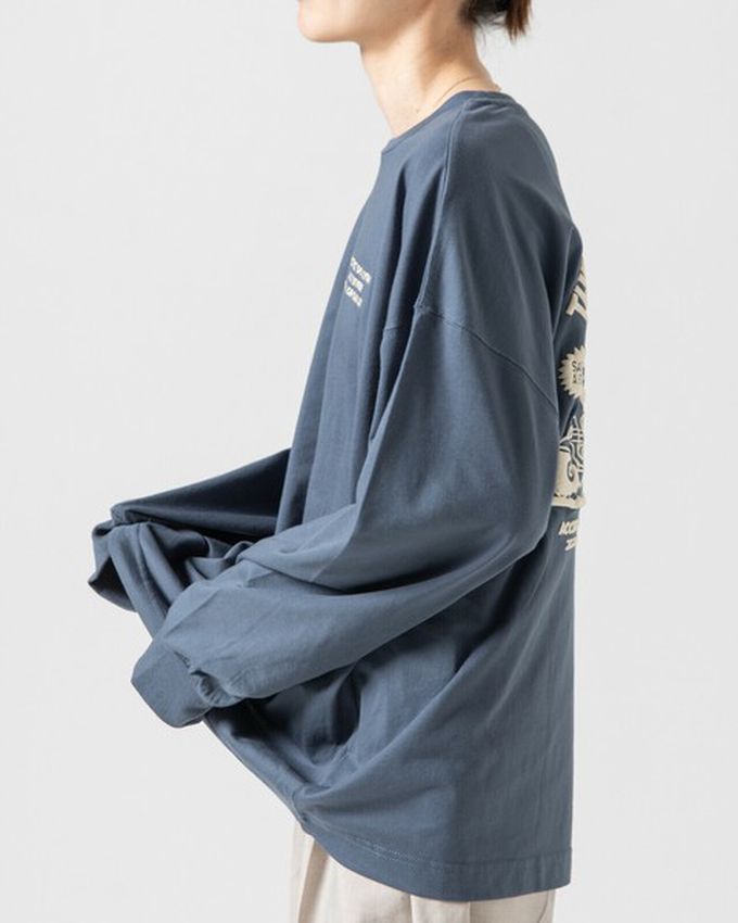 日本 gleam - 俏皮美式漢堡泡棉印花長袖T恤-炭黑