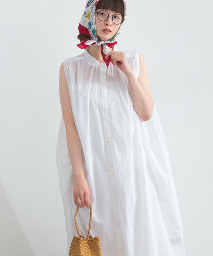 日本 Lupilien - 100%印度棉 清爽素色無袖洋裝-黑