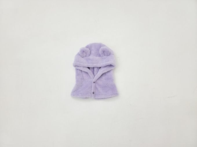 韓國 Mimico - 暖暖毛絨熊耳圍巾帽-紫 (Free)