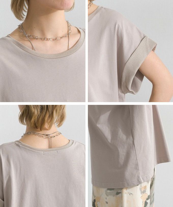 日本 le colis - 光澤滾邊舒適休閒法式袖上衣-白