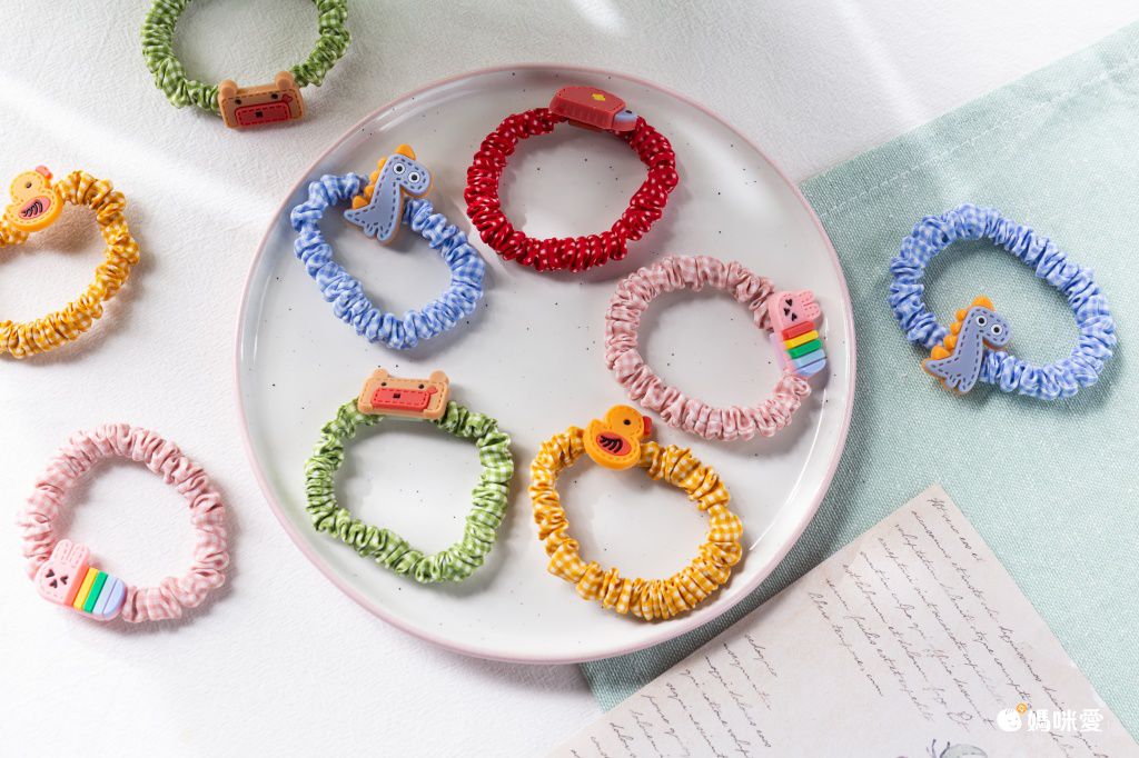 可愛彈性不傷髮大腸圈(10入組)-繽紛蜜蜂-不含紙卡