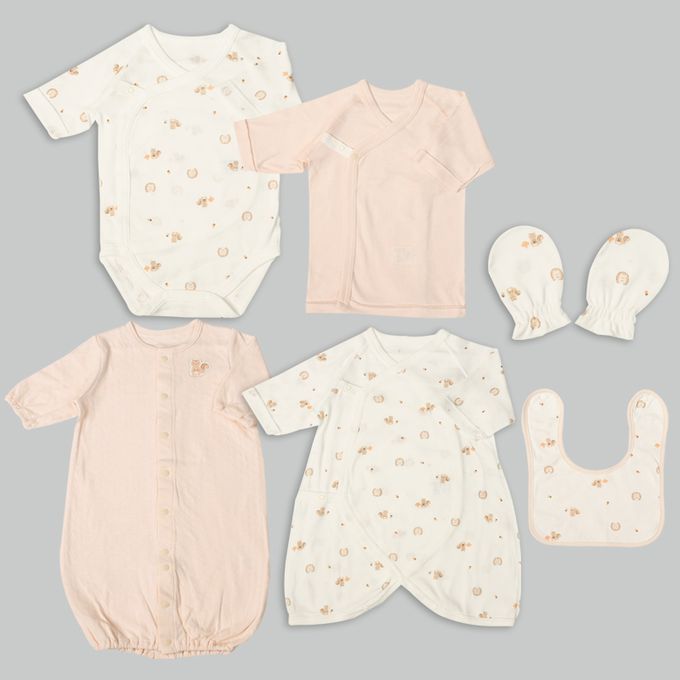 akachan honpo - 新生兒用品6件組-粉紅色