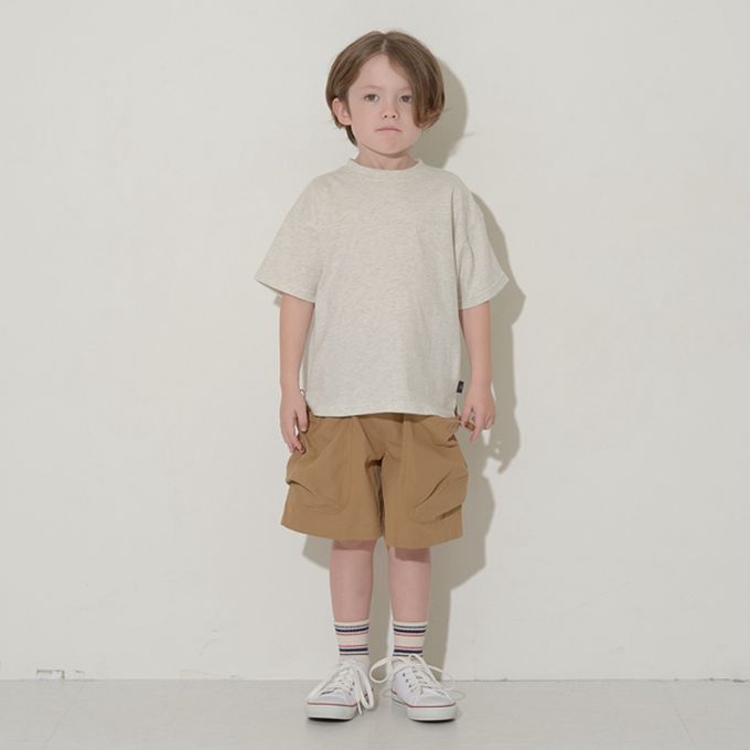 日本 b-ROOM - [低價]純棉柔軟素色T恤-炭灰