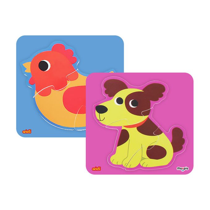 韓國 Ariati - 磁性拼圖-小狗&公雞