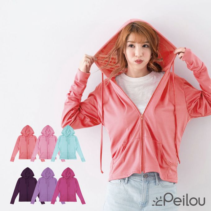 貝柔 Peilou - 3M高透氣抗UV防曬連帽外套_媽咪-深紫