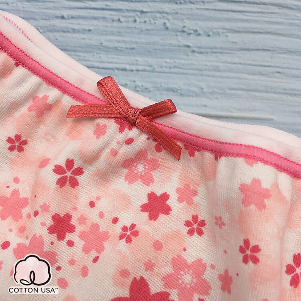 Annypepe - 女童純棉緋櫻四角褲-白 (160)