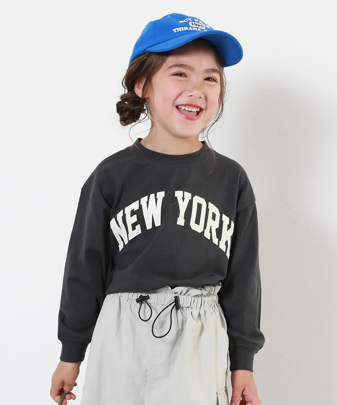 日本 devirock - 100%棉 定番印花長袖上衣-大學T-淺粉紫