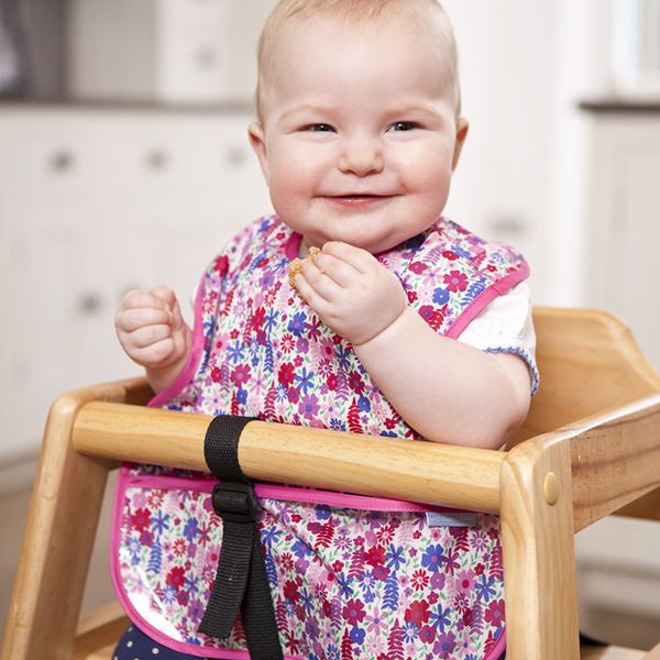 英國 JoJo Maman BeBe - 無袖圍兜-繽紛粉花 (單一尺寸)