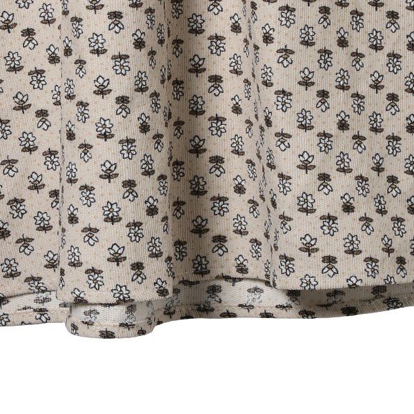 日本西松屋 - 文藝少女歐風長袖洋裝-小碎花-米杏