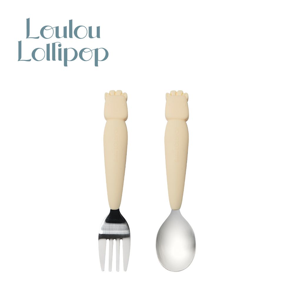 Loulou Lollipop - 加拿大 動物造型 兒童304不鏽鋼叉匙組-俏皮長頸鹿