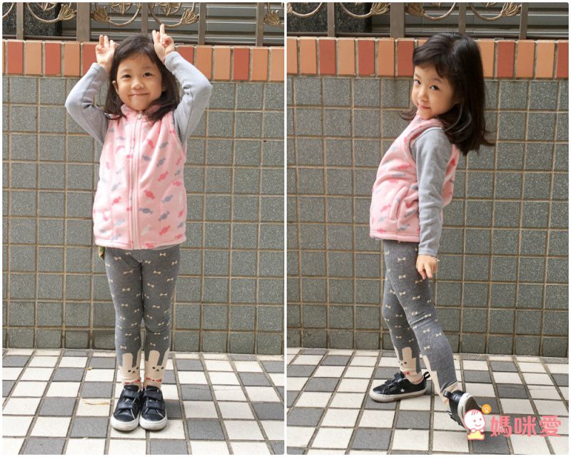 Fleece搖粒絨兒童背心(溫暖加絨)-粉色豹紋