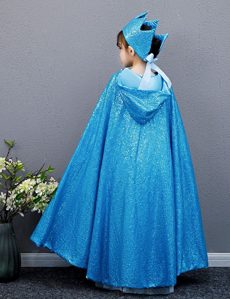 閃亮防風連帽斗篷-藍色