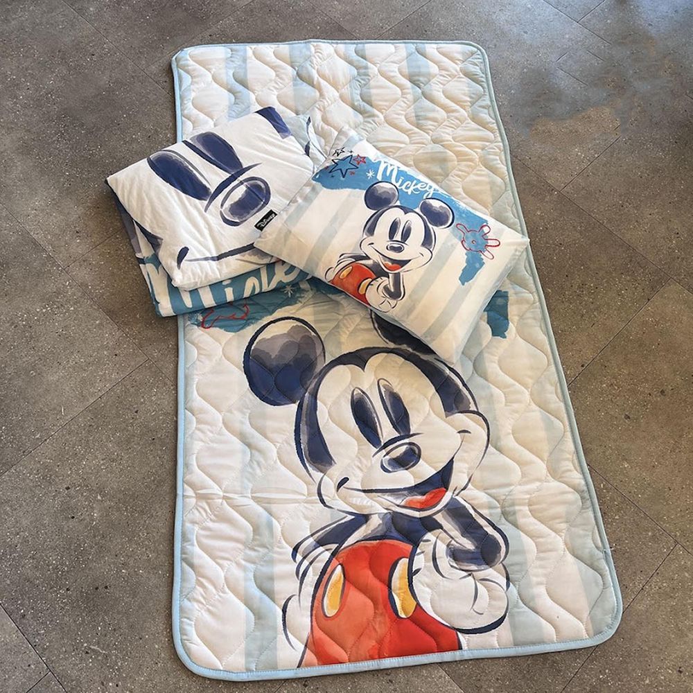 迪士尼Disney - 涼感兒童三合一睡墊-插腰米奇 (枕頭+枕套*1/睡墊*1/被子*1)