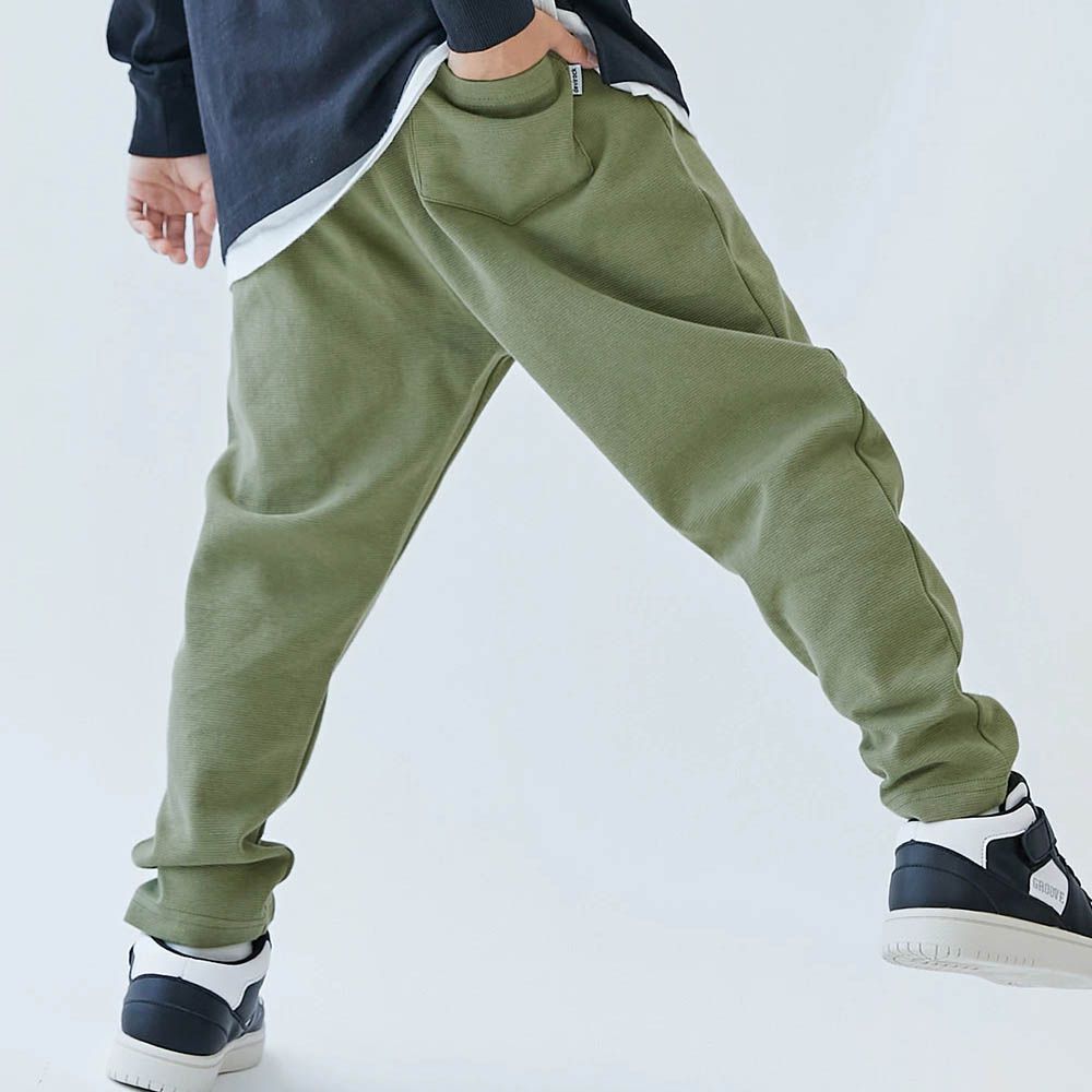 [熱銷定番] 超彈力抗毛球哈倫長褲-軍綠