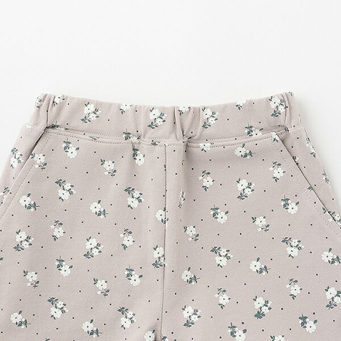 日本 petit main - 可愛荷葉邊短褲-貝殼刺繡-紫