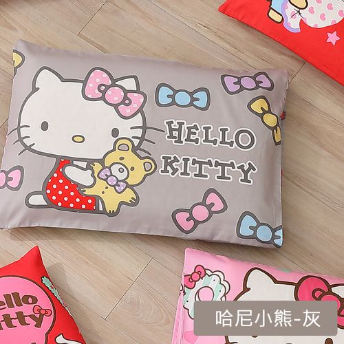 鴻宇 HongYew - Hello Kitty兒童標準型乳膠枕-哈尼小熊-灰