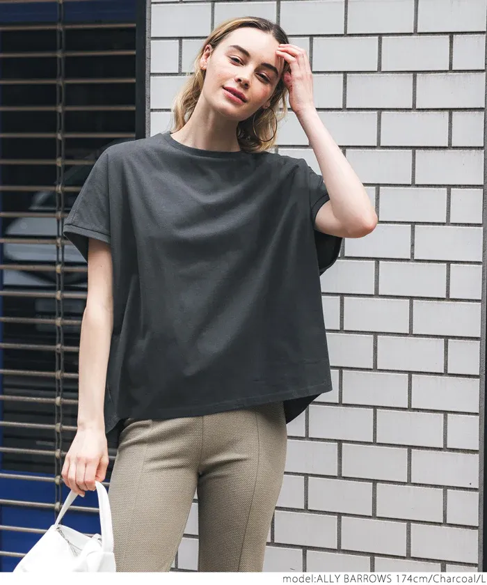 日本 COCA - 100%棉 顯瘦短袖素T-白