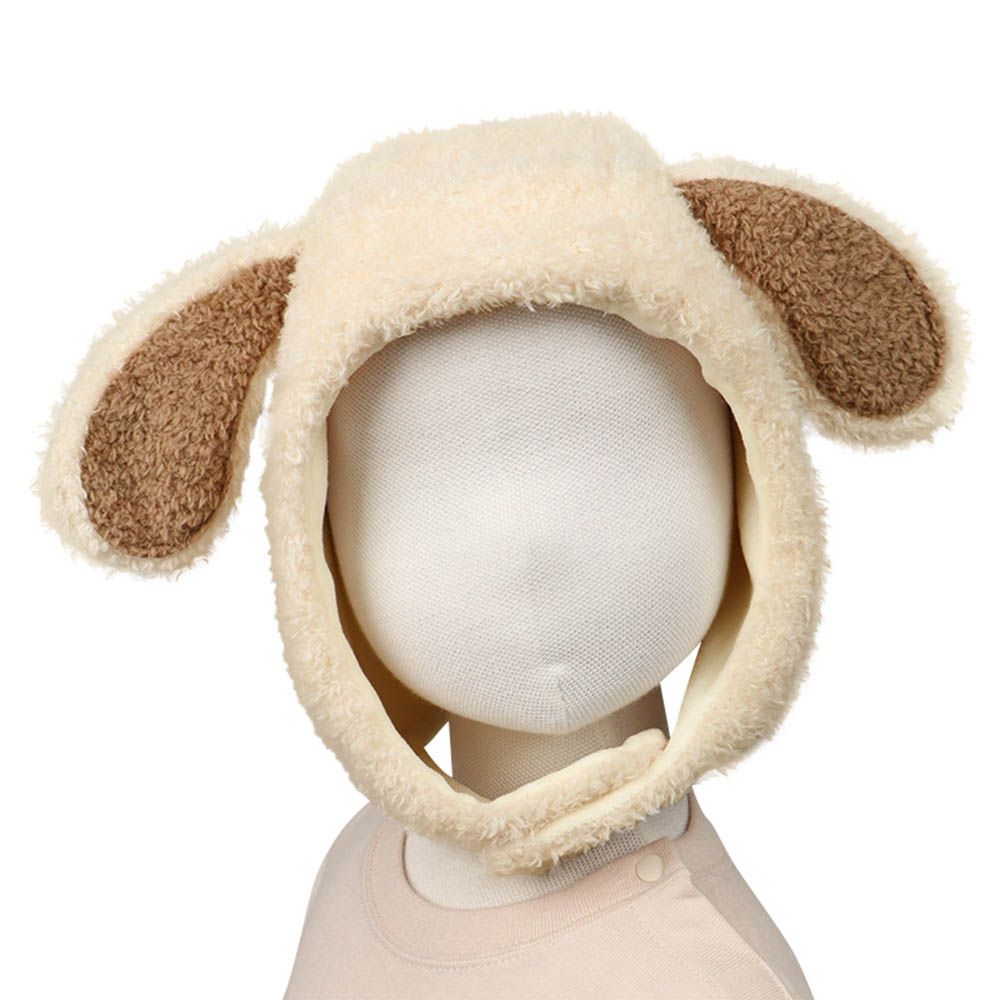 刷毛帽--動物-象牙白色