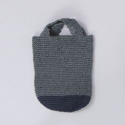 日本 AUBE - 藤編風輕便手提小包-灰黑 (20x27.5cm)