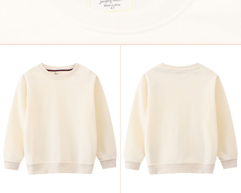 Jumping meters - 圓領棉質長袖上衣/大學T-黃色