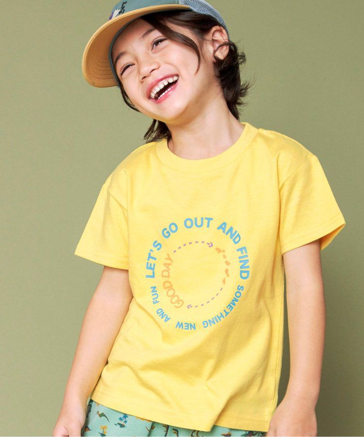 日本 BREEZE - 美式休閒風印花短袖上衣-GOOD DAY-檸檬黃