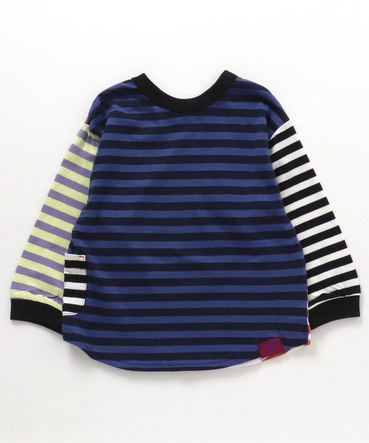 日本 BREEZE - 正反OK！圓領印花長袖上衣-棋盤格-彩色