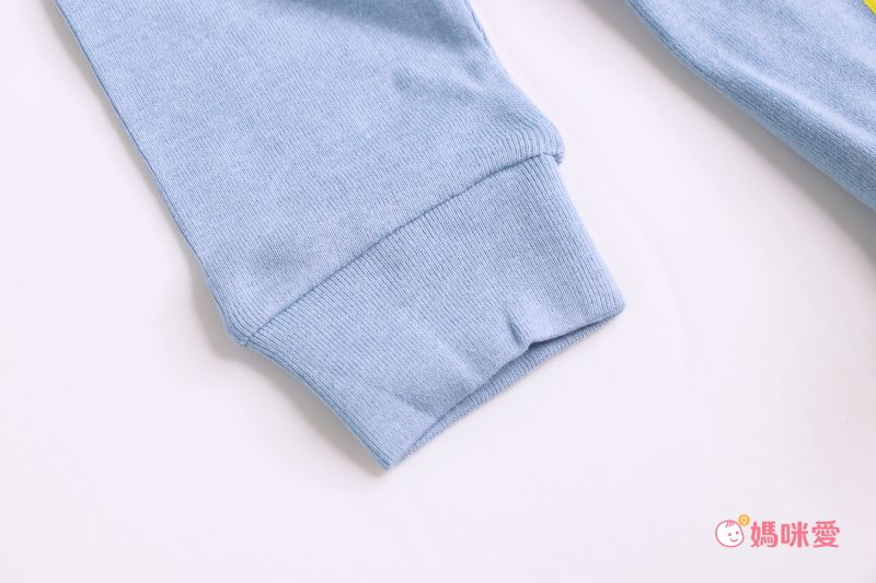 日本 Ho-ho kids - 100%純棉長袖兒童睡衣/家居服-閃耀星星-白x藍