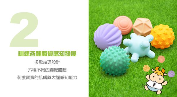 小牛津 - 5Q寶貝觸覺球-盒裝 (6顆不同形狀軟積木)