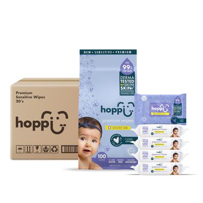 Hoppi - 嬰兒口手適用純水濕紙巾(低敏升級版)－20抽－25入組