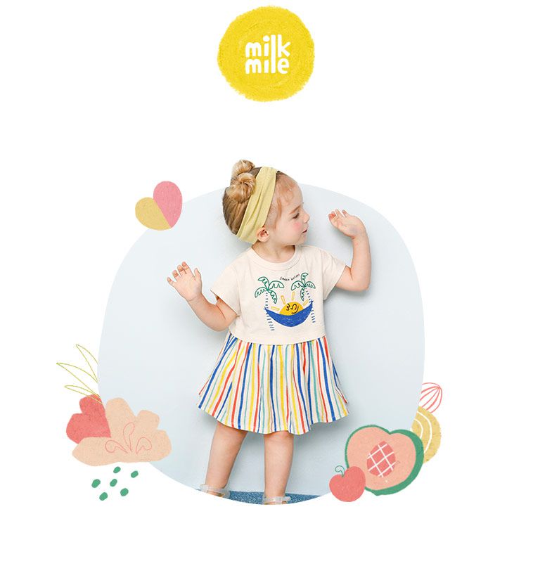 韓國 milk mile - 夏威夷彩虹裙擺洋裝