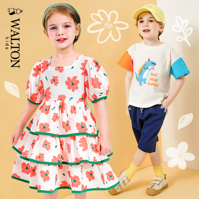 夏季繽紛渡假風☀恐龍、花花｜韓國設計品牌 Walton Kids