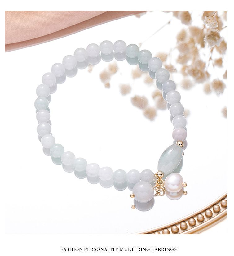 8mm清新簡約翡翠玉石手鏈 (15-19cm)