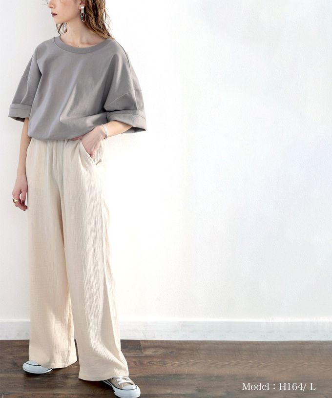 日本 Classical Elf - 純棉夏日柳葉舒適寬褲-黑