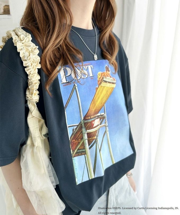 日本 Classical Elf - 設計師聯名 復古印花寬版T恤-跳水男孩-白