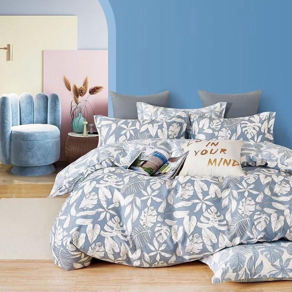 台灣製 極致純棉寢具組-沐雅清風-雙人三件式床包組