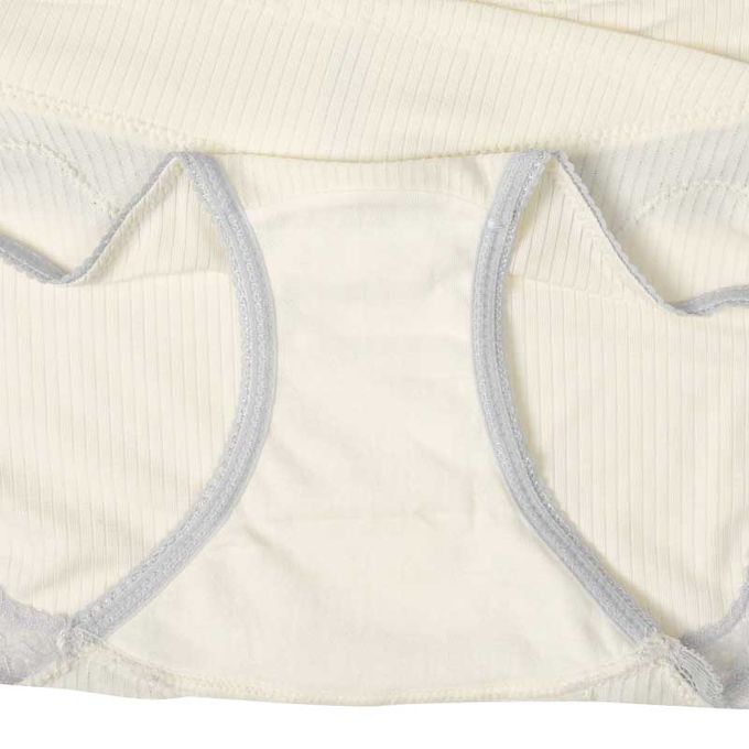 akachan honpo - 腹部交叉設計內褲-羅紋-米白色