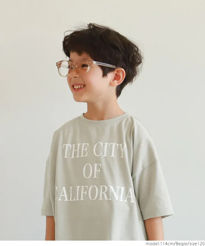 日本 COCA - 美式LOGO 寬版薄長袖上衣-孩子-淺杏