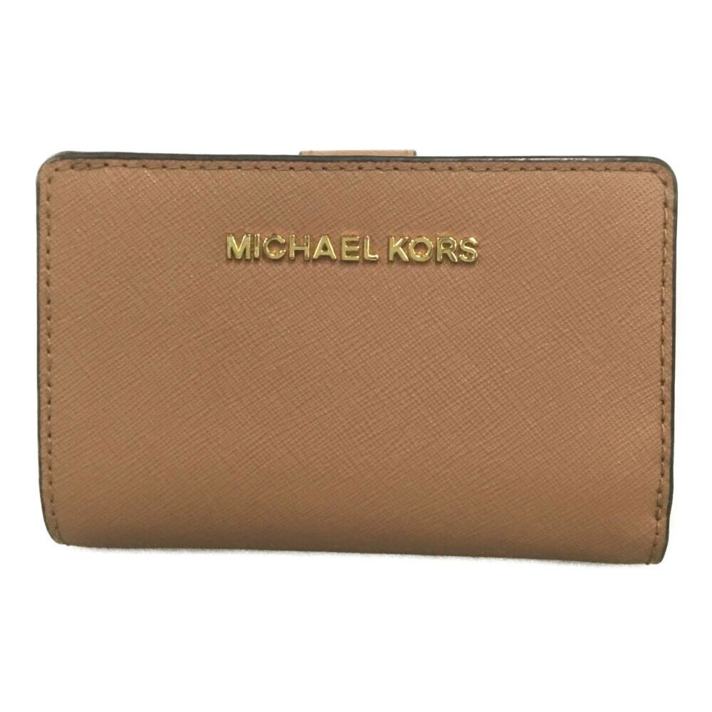 MICHAEL KORS - 素面防刮皮革中夾 (駝色)