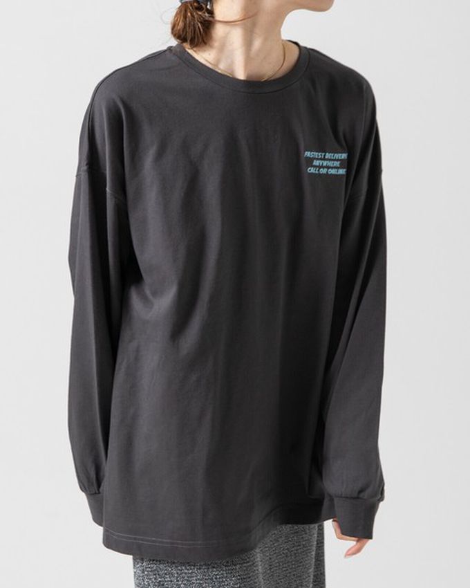 日本 gleam - 俏皮美式漢堡泡棉印花長袖T恤-白x粉紅