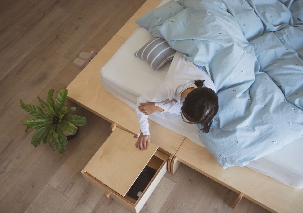 走走家具 - 床架配件-床底置物木箱-原木色 (44.5 /74 / 18.5 (cm))