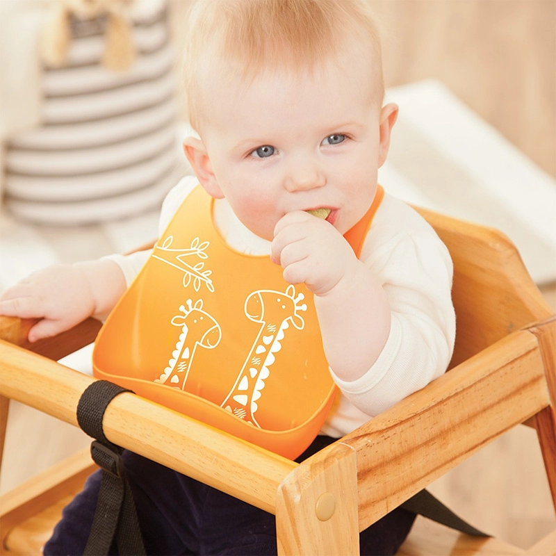 英國 JoJo Maman BeBe - 矽膠防掉落食物袋穿式圍兜-大象與鳥