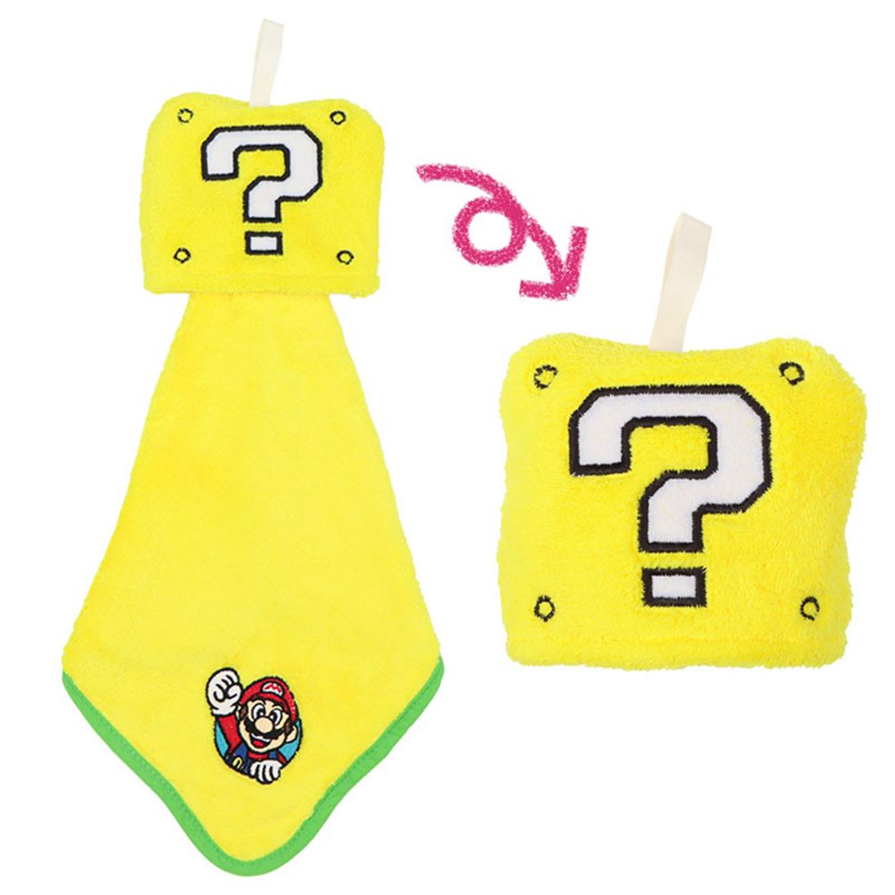 超細纖維擦手巾-超級瑪利歐 問號方塊 (約10×11.5cm)