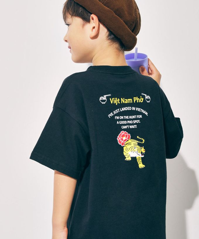 日本 devirock - 100%棉 世界美食印花短袖上衣-泰式-橘紅