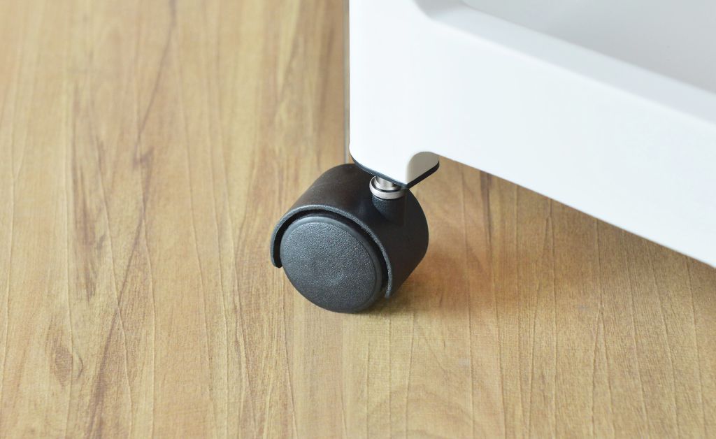 PICKup - 可移式四層抽屜多用途收納推車(3抽)-DIY-霧透抽屜款(粉白)