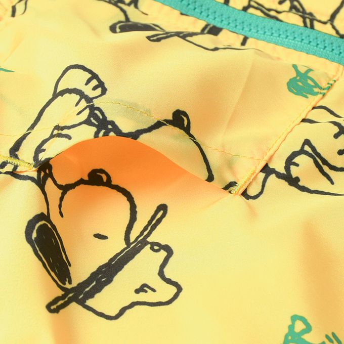 akachan honpo - 內裡刷毛夾克-史努比-黃色