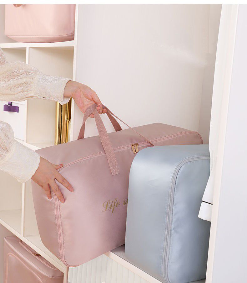 防水棉被衣物收納袋-小兔-藍色