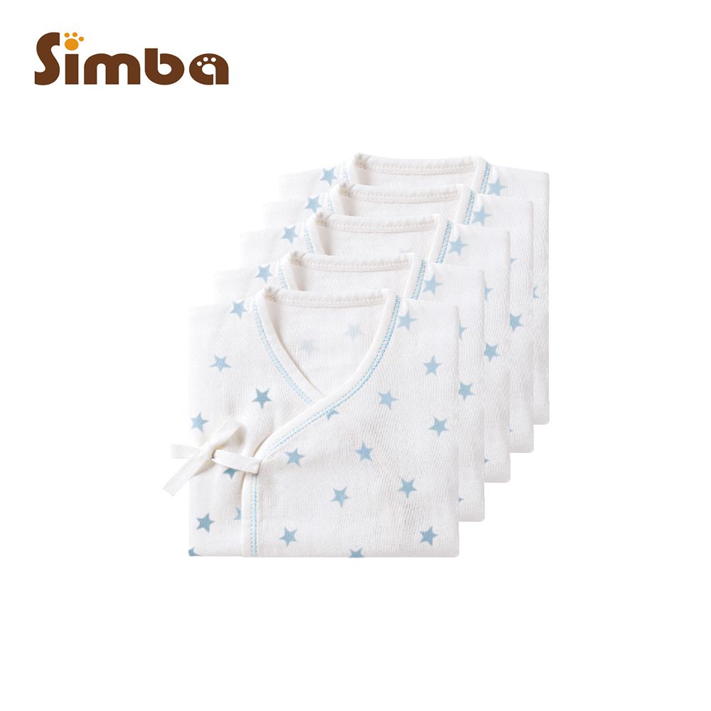 極柔感紗布衣新生兒五件組-好自藍 (一般款)