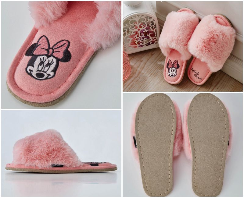 日本千趣會 - 迪士尼室內拖鞋(奢華毛絨款)-瑪麗貓-米 (23-25cm)