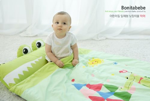 韓國 Bonitabebe - 可愛動物造型睡袋-微笑小鱷魚